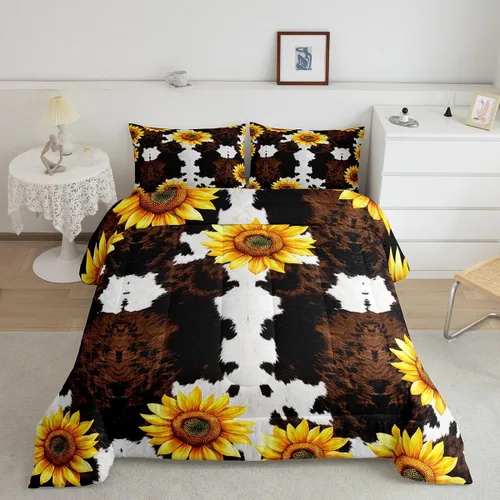 Miniatura 24 de Erosebridal - Juego de edredón tamaño King con diseño de Árbol de la Vida, juego de cama colorido de sol y luna para hombres y mujeres, edredón