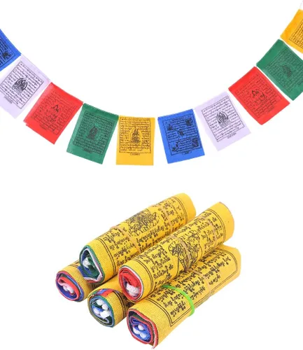 Miniatura 8 de Banderas tibetanas de oración al aire libre, zen, colorido cartel budista, chakras, geometría sagrada, caballo de viento hecho en Nepal, mantras
