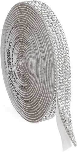 Miniatura 9 de Cinta de diamantes de imitación brillantes de 0.4 pulgadas para manualidades, tiras de cristal autoadhesivas, calcomanías de diamantes de imitación