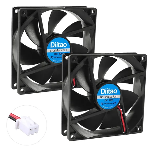 Ventilador de computadora 9225 de 12 V, 3.622 x 3.622 x 0.984 in, sin escobillas, ventilador de flujo de aire grande para enfriar, carcasa de