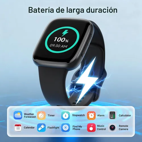 Miniatura 8 de Fitpolo Reloj inteligente, rastreador de fitness AMOLED de 1.85 pulgadas con llamada Bluetooth, monitor de frecuencia cardíaca/sueño/SPO₂, más