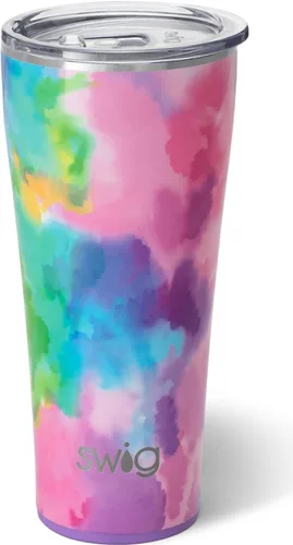 Miniatura 24 de Swig Life - Vaso de 22 oz con aislamiento térmico, vaso de café con tapa, apto para portavasos, apto para lavavajillas, acero inoxidable, taza