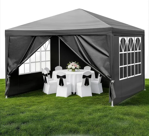 Miniatura 12 de Outvita Tienda de campaña para fiestas al aire libre, toldo para patio, carpa con paredes laterales extraíbles, tienda de campaña instantánea