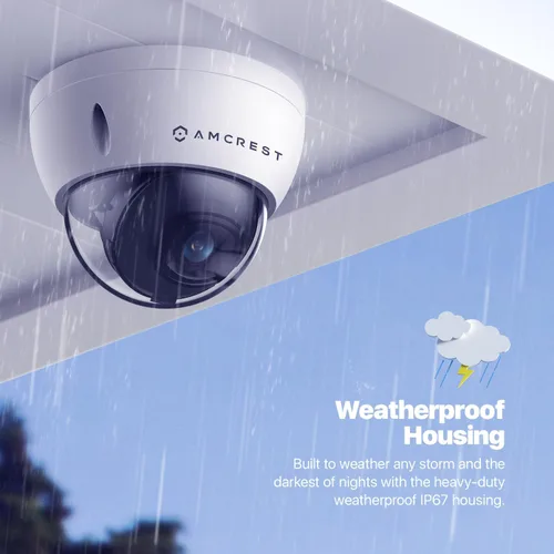Miniatura 6 de Amcrest Cámara POE de 5 MP, Cámara de seguridad IP POE de domo antivandálico para exteriores, 5 megapíxeles, visión nocturna de 98 pies, lente