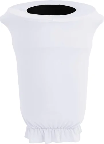 Miniatura 69 de LA Linen Cubierta para cubo de basura ajustable de elastano elástico de 32 galones, cubierta redonda para contenedor de residuos, decoración de Gris