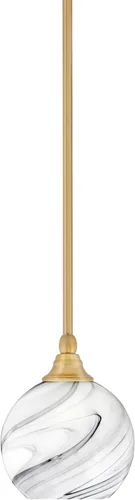Miniatura 230 de Toltec Lighting Tallo Colgado Mini colgante, acabado de cobre negro, 3.5" cuadrado humo burbuja vidrio