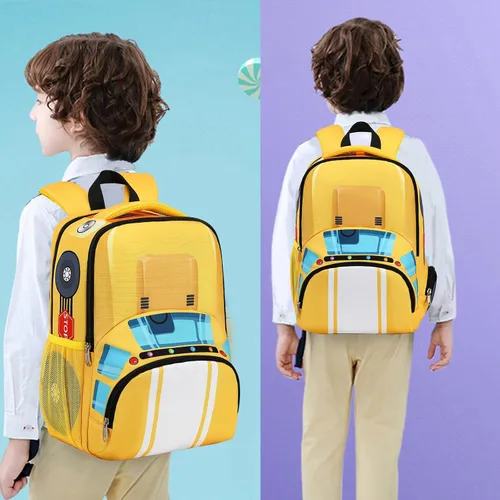 Miniatura 2 de LEDAOU Mochila escolar para niños y niñas con correa para el pecho, Autobús Amarillo, Mochilas Daypack