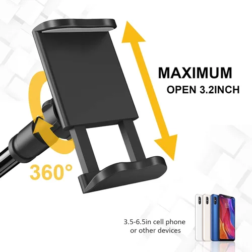 Miniatura 2 de Soporte para Teléfono de Cama con Cuello de Cisne – Brazo Flexible Montaje de Clip 360 Soporte Ajustable con Abrazadera Compatible con Teléfono