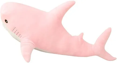 Peluche de tiburón, animal de peluche de tiburón rosa suave, juguetes de tiburón grande de felpa para decoración del hogar, regalo para niños (rosa,