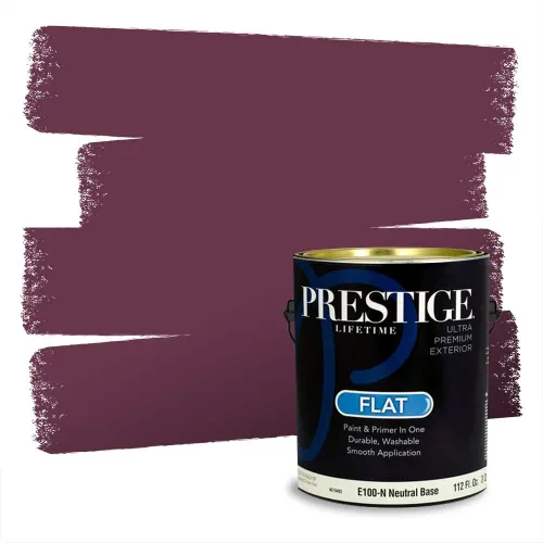 Miniatura 608 de Prestige Paints Pintura exterior e imprimación en uno, 1 galón, plano, coincidencia comparable de Valspar* Amber Rose*