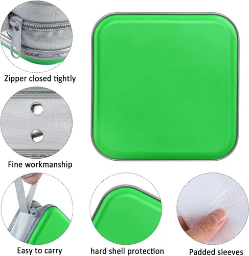Miniatura 2 de Siveit Estuche para CD, Capacidad para 40 CD/DVD, Cartera Portadora de Estuches de Plástico Duro para Discos DVD, Carpeta de Almacenamiento