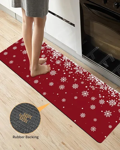 Miniatura 3 de Tapete de baño de copos de nieve de fantasía para bañera, antideslizante, de secado rápido y absorbente, tierra de diatomeas, fregadero, dormitorio