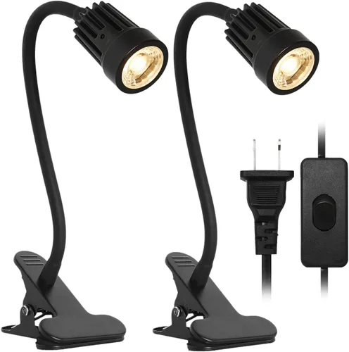 Miniatura 9 de Luz LED de 3 brillos con abrazadera, lámpara LED portátil de clip, clip USB en la lámpara de escritorio, luz de lectura nocturna de cuello de cisne