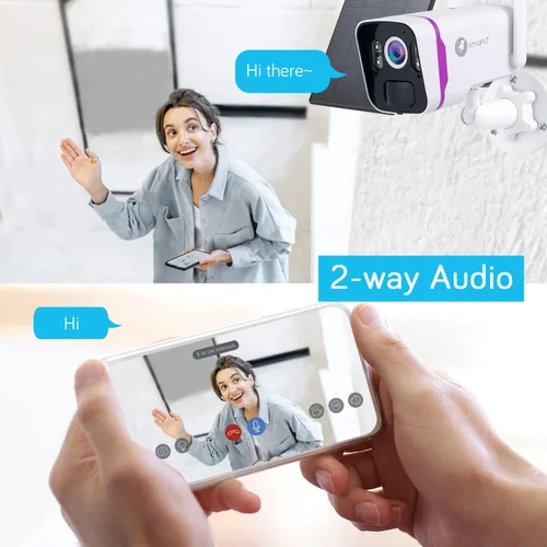 Miniatura 6 de xmartO Sistema de cámara de seguridad solar sin cables WiFi 6, kit de cámara CCTV QHD de 4 cámaras 4MP con NVR WiFi 4K expandible de 10 canales