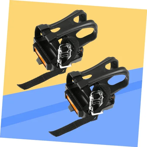 Miniatura 7 de BESPORTBLE Correa para pedal de bicicleta, clip de nailon para el dedo del pie para carretera montaña negro agujero reflectante ajuste pedales