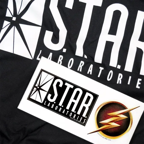 Miniatura 6 de Popfunk Classic Flash Star Labs Superhero STAR Laboratories Sudadera con capucha y calcomanías