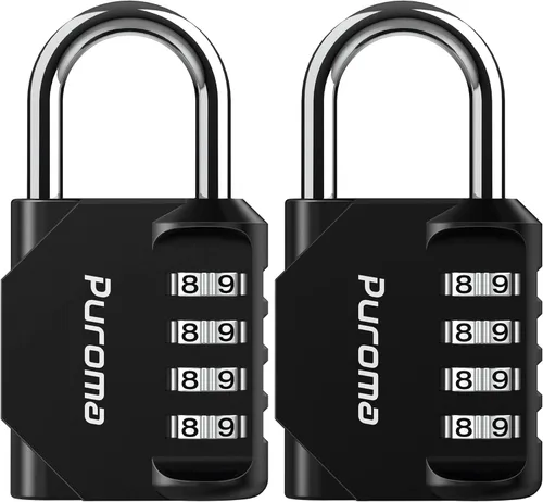 Puroma - Candado impermeable de combinación de 4 dígitos, para intemperie, para casillero escolar o deportivo, valla, caja de herramientas, puerta,