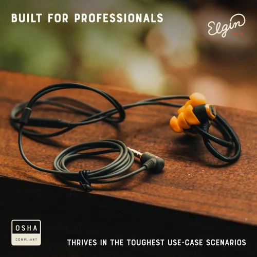 Miniatura 4 de Elgin Rumble - Auriculares con cable para protección auditiva con micrófono, audífonos internos, conector de 3.5mm, reducción de ruido de 27 dB