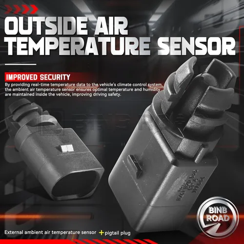 Miniatura 3 de Sensor de temperatura del aire ambiente exterior con enchufe compatible con Audi A4 A6 A7 Q5 Q7 compatible con VW Golf Jetta Passat