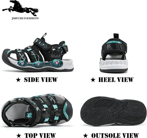 Miniatura 7 de JMFCHI FASHION Sandalias deportivas para niños, sandalias deportivas para exteriores, senderismo, atléticas, sandalias de playa con punta cerrada