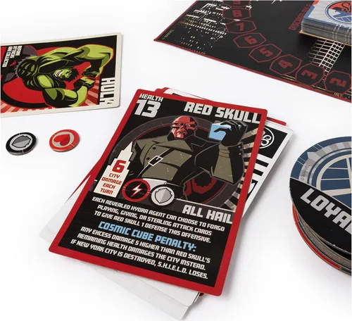 Miniatura 6 de Marvel, Hail Hydra Superhero Juego de mesa Black Panther Hulk Capitán América, calavera roja, viuda negra, Spiderman, para adultos y adolescentes a