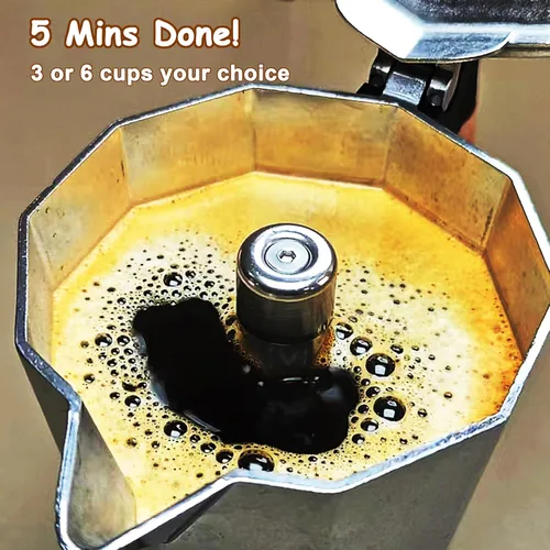 Miniatura 6 de Cafetera Eléctrica de Café Espresso, Cafetera Italiana, Olla Moka Eléctrica, Cafetera Cubana, Cafeteras Eléctricas Portátiles Espresso con Base
