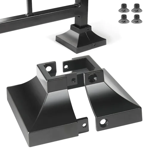 Miniatura 26 de Paquete de 4 cubiertas de base de poste de cubierta de aleación de aluminio (base de poste de 1 x 1 pulgada x 3.35 pulgadas), para pasamanos, Blanco