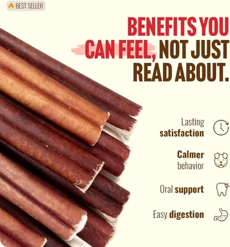 Miniatura 5 de Natural Farm Bully Sticks, sin olor, (6 pulgadas, 12 onzas), empaquetados por peso, masticables 100% de pene de toro, alimentados con pasto