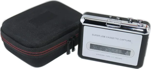 Miniatura 2 de Suw - Funda de viaje rígida para reproductor de casetes Reshow - Reproductor de cinta portátil captura música de audio MP3 (solo estuche)