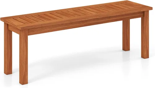 Miniatura 17 de Tangkula Banco de madera para patio, banco de madera maciza para 2 personas con asiento de listones, Loveseat de 39.5 pulgadas de largo con marco