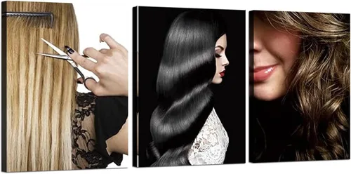 Miniatura 18 de Decoración de pared de salón de peluquería de corte de pelo de moda enmarcada 36Wx16H Women Hairstyle Wall Decor, Fashion Haircut Picture