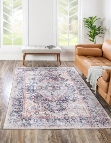 Miniatura 22 de Unique Loom Yara Collection - Alfombra de área Yash (2' x 3' Rectángulo, Lino Carbón/Beige)