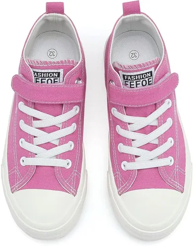 Miniatura 6 de Fefoe Kid Shoes for Boys Girls Canvas Lightweight Shoes Athletic Running Classic Adjustable Strap Sneakers
