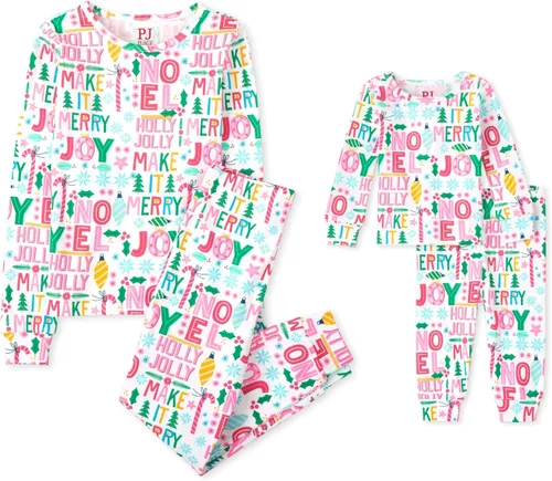 Miniatura 33 de The Children's Place Pijama de Navidad unisex para bebé, algodón Esqueleto
