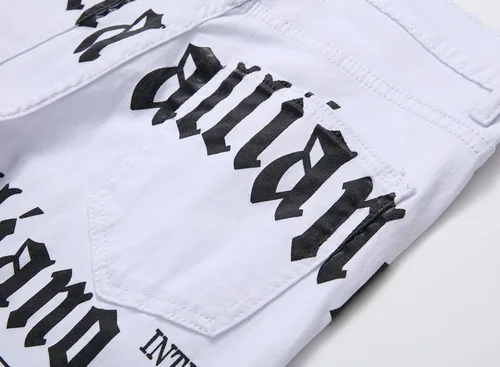 Miniatura 165 de Baylvn - Pantalones de mezclilla entallados y estampados para hombre con corte recto
