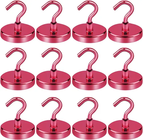 Miniatura 37 de LOVIMAG - Ganchos magnéticos, imanes de 30 libras con ganchos para crucero, ganchos magnéticos negros para colgar, refrigerador, aula, nevera