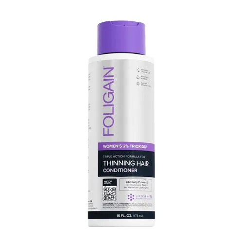 Miniatura 6 de Foligain Acondicionador de triple acción para adelgazar el cabello, acondicionador voluminizador para mujeres, 8 onzas líquidas.
