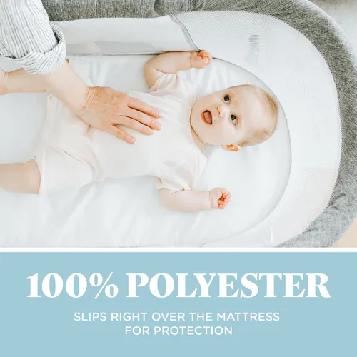 Miniatura 4 de Baby Delight Slumber and Beside Me Doze Sábana, para moisés, lavable a máquina, blanco