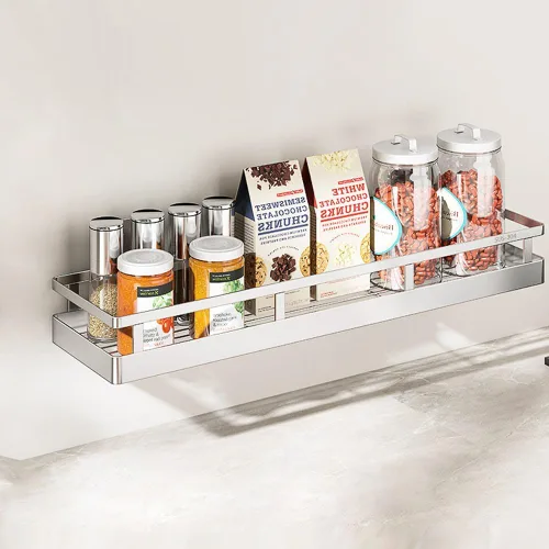Miniatura 9 de SUS304 - Cesta de almacenamiento de especias de acero inoxidable para montaje en pared, contenedor de condimentos, organizador de especias