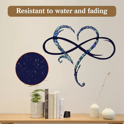 Miniatura 4 de Decoración de pared de metal con corazón infinito, decoración única de pared de corazón infinito, placa de letrero de amor, arte geométrico, adornos