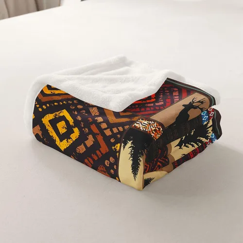 Miniatura 68 de Manta Throw con Estampado Egipcio Dorado Estilo Antiguo Egipto Manta Sherpa Patrón de Jeroglíficos del Antiguo Egipto Manta de Vellón para Niños