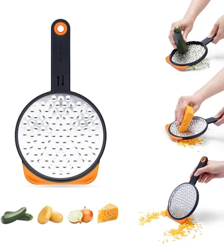 Miniatura 9 de Dreamfarm Ograte - Rallador mediano de dos caras para alimentos y verduras con gancho antideslizante para cuenco y pie, rallador mediano de 0.118