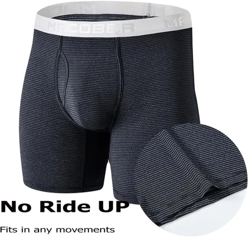 Miniatura 3 de ZONBAILON Mens Underwear Stripe Moisture-Wicking Boxer Briefs