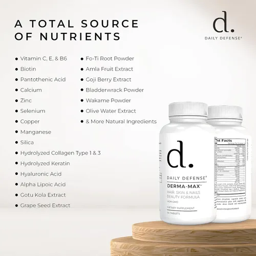 Miniatura 4 de Suplementos de colágeno para mujeres, vitaminas para el cabello, la piel y las uñas con biotina y colágeno, calcio y más para un cabello saludable