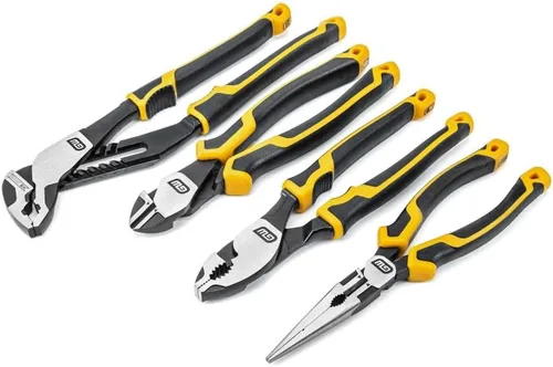 Miniatura 15 de GEARWRENCH Juego de alicates de mandíbula recta de lengüeta y ranura de material dual PITBULL K9 de 8", 10" y 12" - 82205CAZ