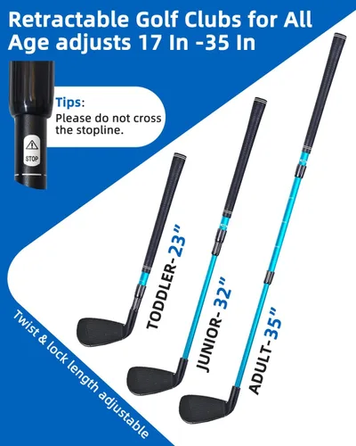Miniatura 8 de Juego de golf con palo para diestros, práctica de golf con 3 cubos, regalo de golf al aire libre para adultos, agujeros de golf al aire libre juego