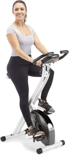 Marcy - Bicicleta de ejercicios vertical plegable con resistencia ajustable para entrenamiento cardiovascular y entrenamiento de fuerza - Disponible