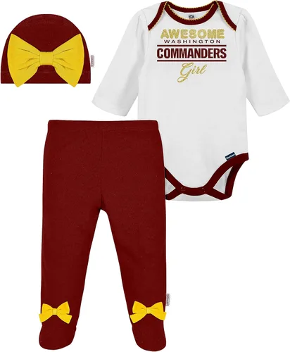 Miniatura 19 de NFL Conjunto de enterizo, pantalón con pies y gorro de 3 piezas para bebé niña Alternativa 2