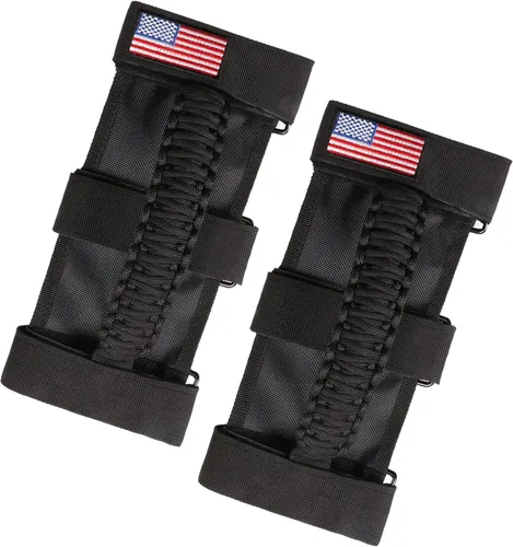 sukemichi Manijas de agarre de la barra de rodillo para accesorios de Jeep Wrangler TJ JK JL Gladiator JT UTV ATV - Hebilla metálica de mejora,