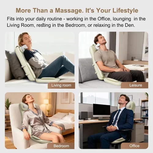 Miniatura 7 de Rainwolf Almohada Masajeadora Shiatsu para Cuello y Espalda con Calor - Cojín Masajeador de Tejido Profundo 4D para Alivio de la Tensión, Intensidad